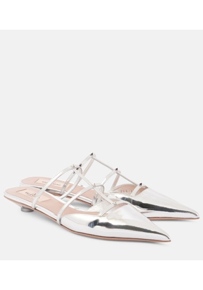 Valentino Garavani Rockstud metallic leather flats