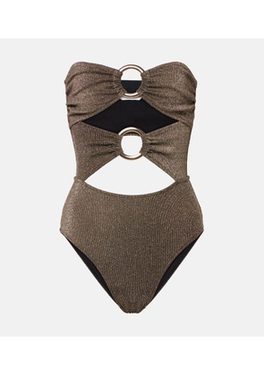 Alexandra Miro Anya cutout lame swimsuit