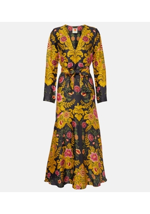Farm Rio Arabesque Floral Black maxi dress