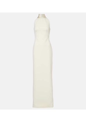 Safiyaa Holliana satin-trimmed crepe gown