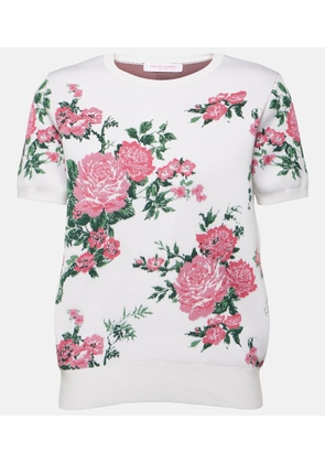 Carolina Herrera Floral silk-blend top