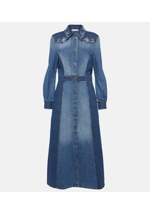Chloe Embroidered denim shirt dress