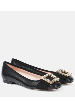 Roger Vivier Tres Vivier embellished leather ballet flats