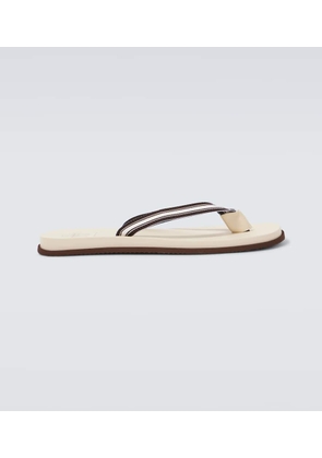 Brunello Cucinelli Leather-trimmed slippers