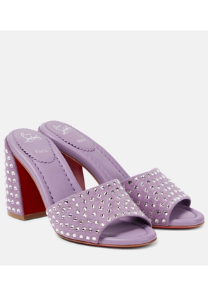 Christian Louboutin Jane embellished suede mules
