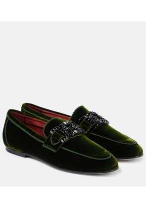 Tod's Kate embellished velvet loafers