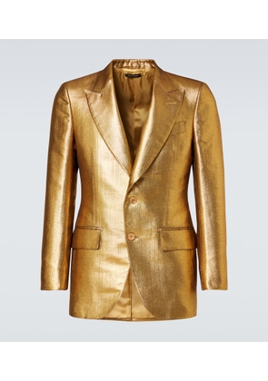 Tom Ford Dyllan metallic-effect coated canvas blazer