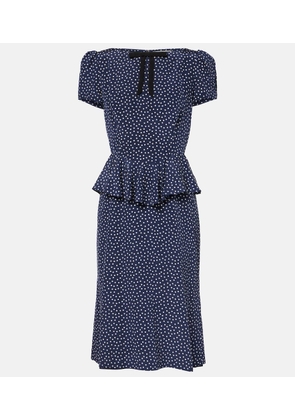 Alessandra Rich Polka-dot silk midi dress