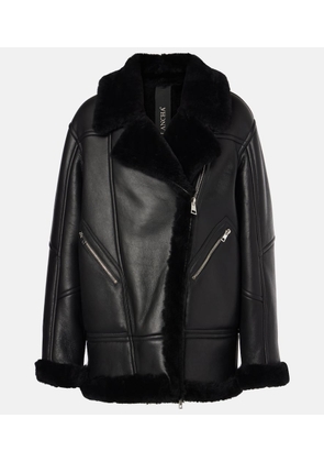 Blancha Shearling-trimmed leather jacket