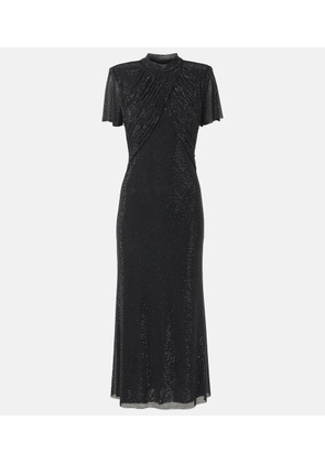 Self-Portrait Rhinestone-embellished midi dress