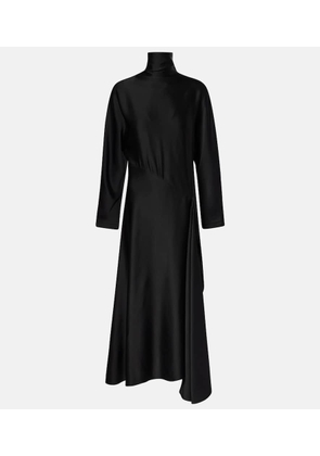 Alaia Asymmetric satin midi dress