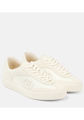 Gucci G74 suede-trimmed sneakers