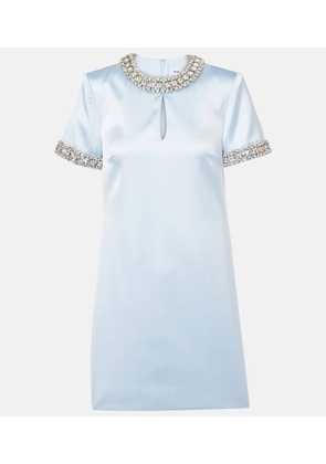 Self-Portrait Embellished satin minidress