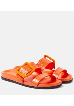 Manolo Blahnik Mayfu leather slides