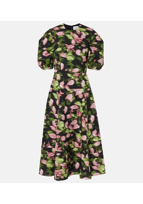 Erdem Floral matelasse midi dress