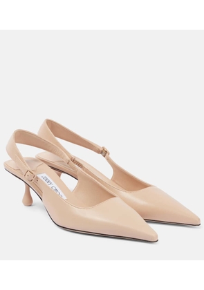 Jimmy Choo Amel 50 leather slingback pumps