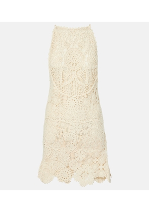Staud Mini Whimsy crochet cotton minidress