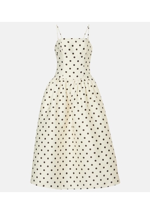 Self-Portrait Polka-dot taffetta corset dress