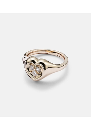Stone and Strand 14kt gold ring with diamonds