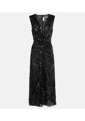 Victoria Beckham Sequined gathered midi dress