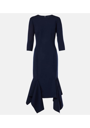 Oscar de la Renta Pleated wool-blend midi dress