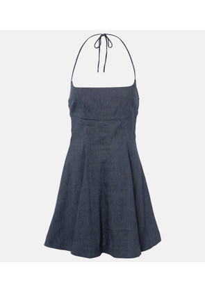 Staud Leone linen-blend denim minidress