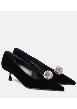 Jimmy Choo Orb 50 embellished velvet pumps