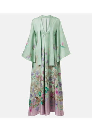 La DoubleJ Magnifico floral silk twill maxi dress