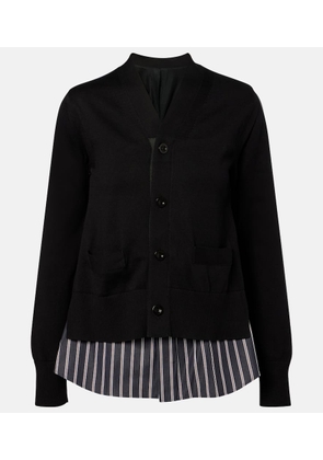 Sacai Layered cotton cardigan