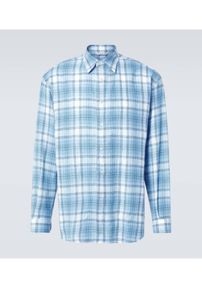 Auralee Airy checked wool shirt