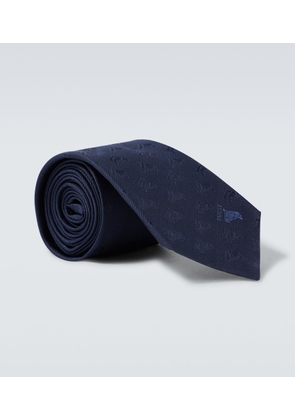 Gucci Embroidered logo silk jacquard tie