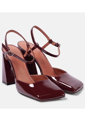 Amina Muaddi Charlotte 95 patent leather pumps