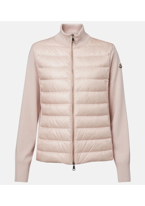 Moncler Down-paneled virgin wool cardigan