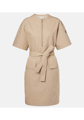 Moncler Belted cotton-blend minidress
