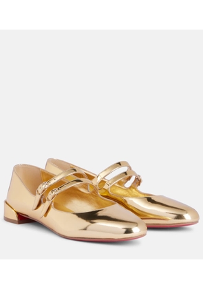 Christian Louboutin Sweet Jane mirrored leather Mary Jane flats