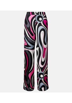 Pucci Marmo silk twill straight pants