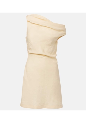 Faithfull Asymmetric linen minidress