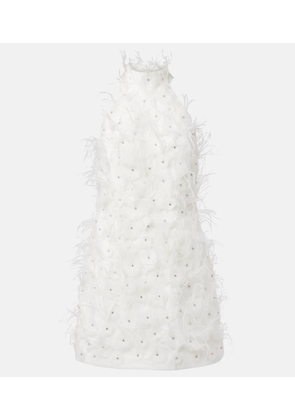 Rebecca Vallance Bridal Meha feather-trimmed minidress
