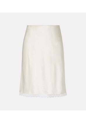 Leset Barb lace-trimmed satin slip skirt