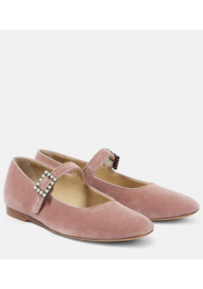 Le Monde Beryl Velvet Mary Jane flats
