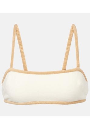 Adriana Degreas Cotton-blend terry crop top