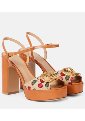 Valentino Garavani VLogo 115 raffia-effect platform sandals