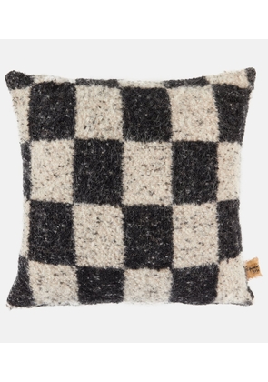 The House of Lyria Ronce checked wool-blend cushion