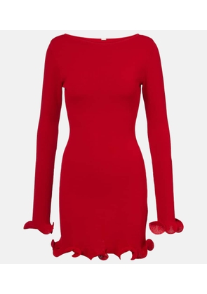 Same Ruffled knitted minidress