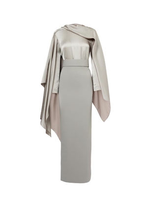 Solace London Rosalia draped satin-trimmed gown