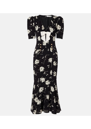Alessandra Rich Floral printed silk midi dress