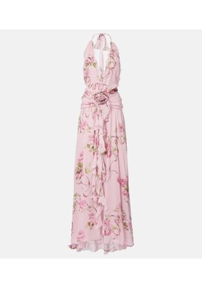 Blumarine Floral ruffled georgette maxi dress