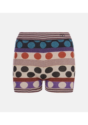 Valentino Polka-dot jacquard lame shorts
