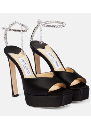 Jimmy Choo Saeda 125 embellished satin platform sandals