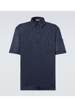 Moncler Logo linen polo shirt